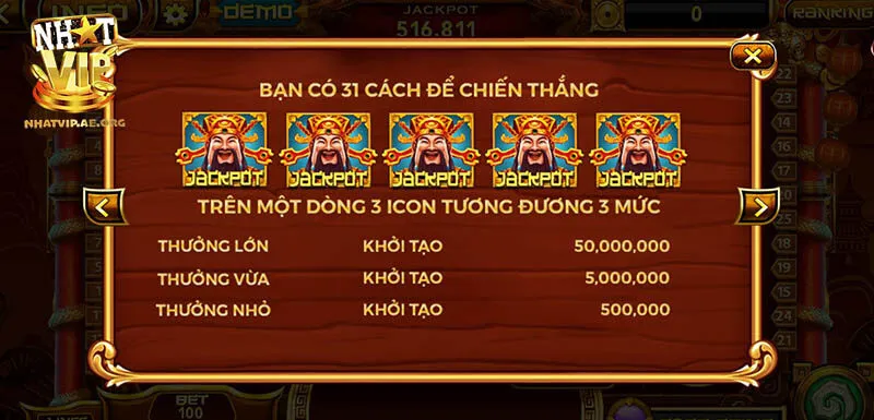 Các tính năng nổi bật của slot Thần Tài